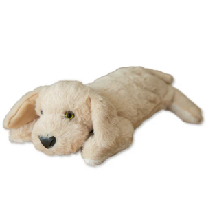 Large plush cream dog.