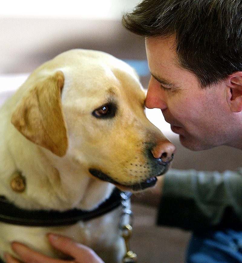 Client Peter with Guide Dog Gary