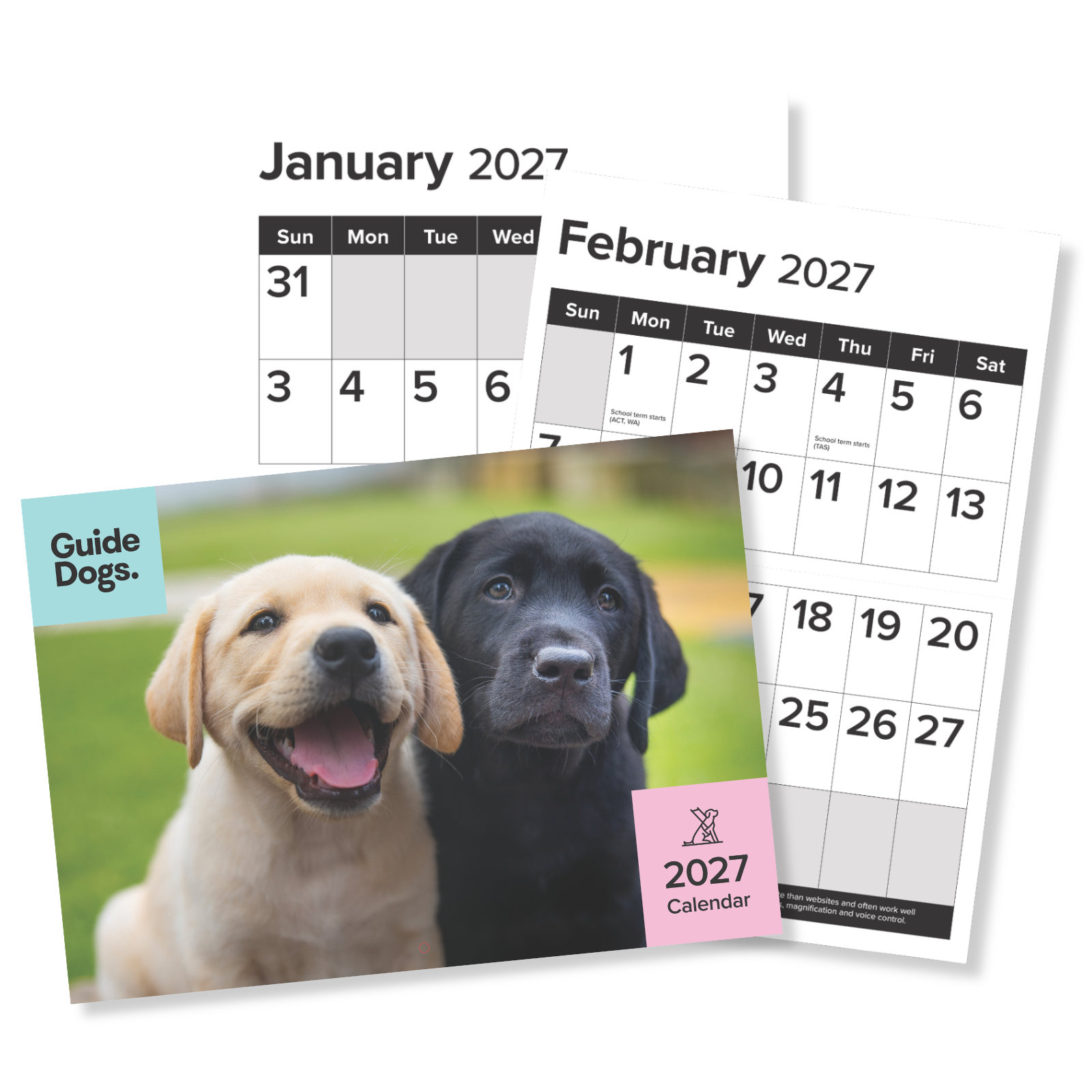 Guide Dogs 2027 Large Print Calendar