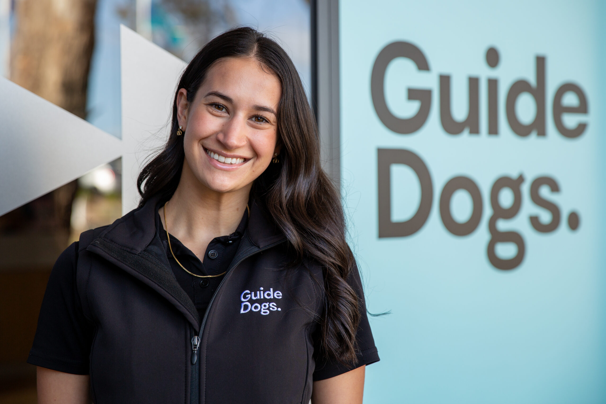 Erica outside the Guide Dogs campus