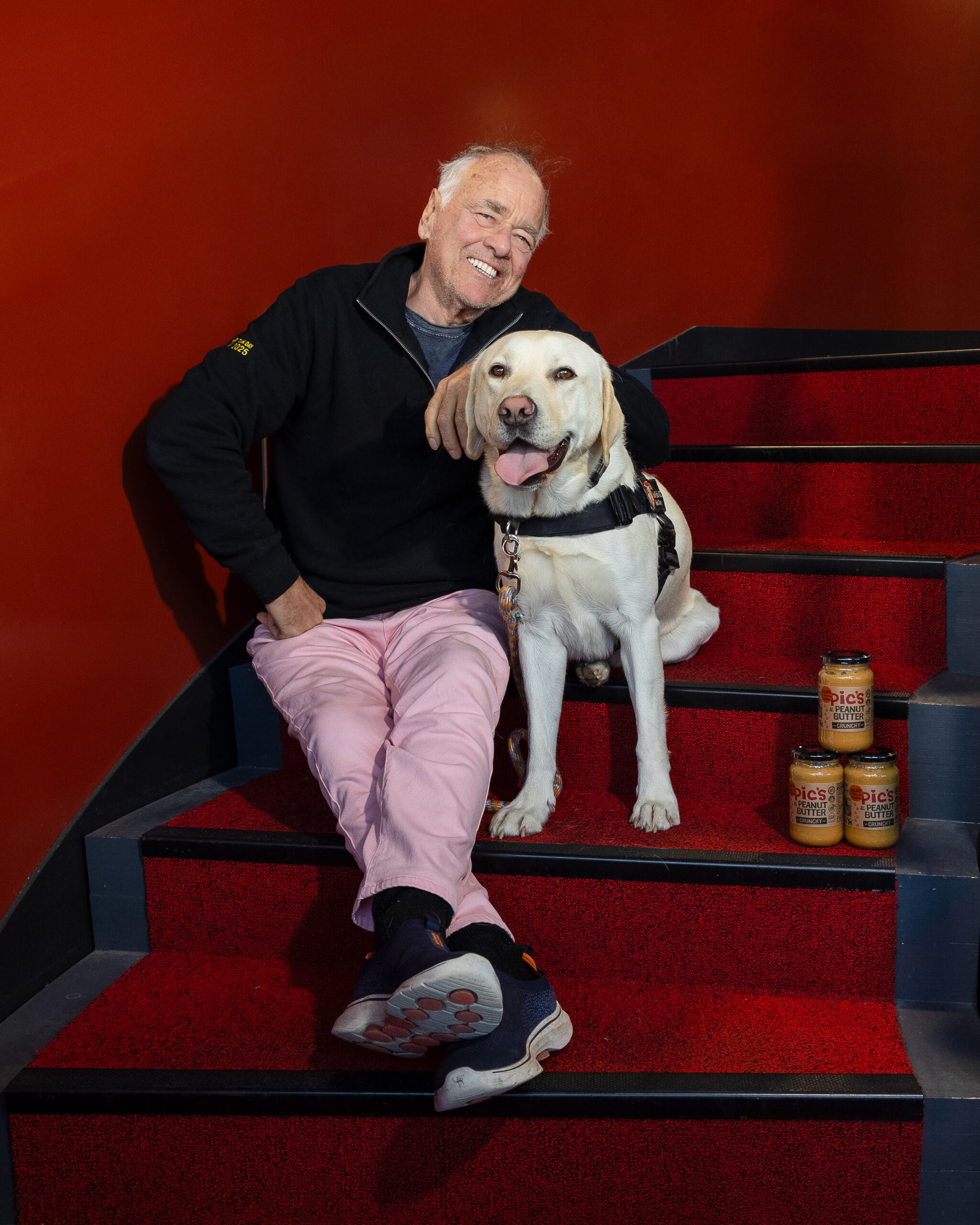 Pic Picot with his Guide Dog Ollie