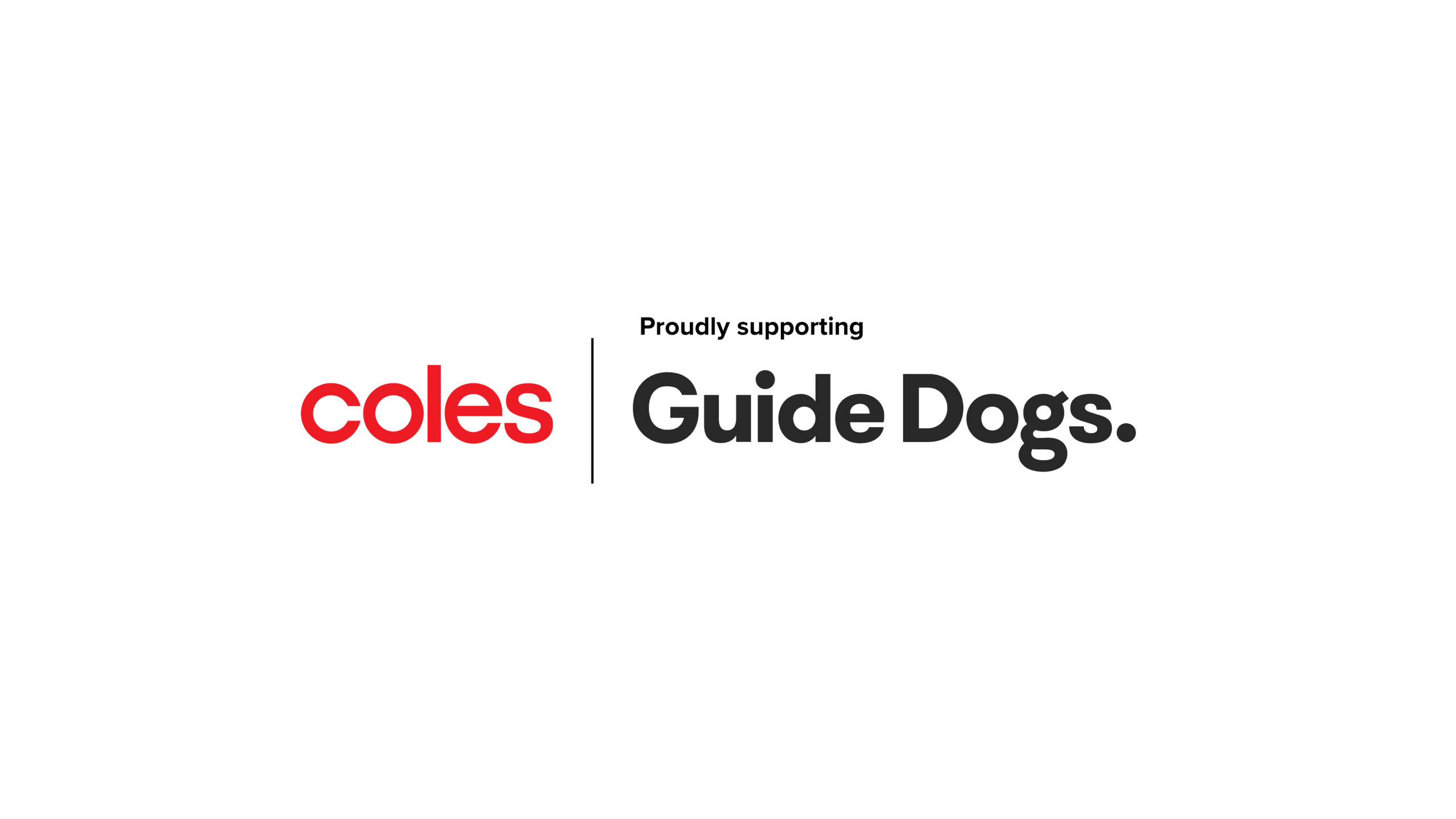 The Coles logo. Proudly supporting Guide Dogs.