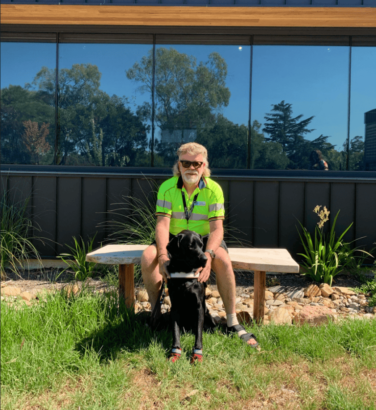 David meets fourth Guide Dog Lenny