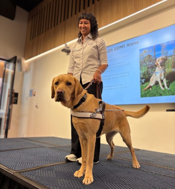 Alana, one of our Guide Dog Mobility Instructors with Tuscany at the Dog Graduation