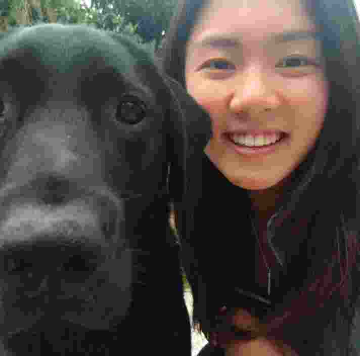 A selfie of Juliana with Warren